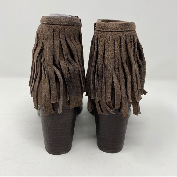 Azura by Spring Step brown suede fringed Bernat Booties - Picture 5 of 8